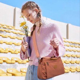 DIRRONA Handbags for Women – Large Nylon Hobo Shoulder Bag with Multiple Compartments, Adjustable Strap & Anti-Theft Pocket, Perfect for Work, Travel, Shopping & Daily Use Blush Pink