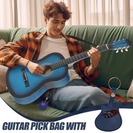 Guitar Pick Holder Case - Guitar Pick Holder Case Bag - Portable Wear-Resistant Plectrums Leather Pouch for Instrument Maintenance