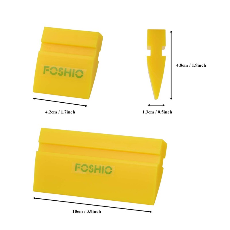 FOSHIO Mini Colander Wiper Scraper Rubber Squeegee Sticker Wrapping Tool