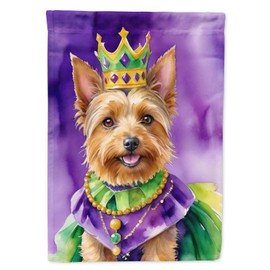 Caroline's Treasures DAC4727CHF Australian Terrier King of Mardi Gras House Flag Large Porch Sleeve Pole Decorative Outside Yard Banner Artwork Wall Hanging, Polyester, House Size, Multicolor