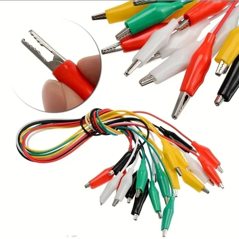 AYMBH 10PCS 50cm Double-Ended Alligator Clips Test Leads Insulated PVC