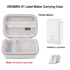 Elonbo Carrying Case for ORGBRO X1 Label Maker Machine, Portable Bluetooth Label Printer Storage Holder, Wireless Built-in Cutter Small Label Makers Handheld Sticker Maker Travel Bag, White