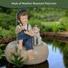 Lily's Home 10-Inch Fishing Boy and Dog Statue - Resin
