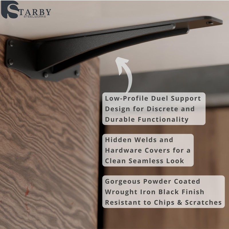 Starby Titan Heavy-Duty Support Brackets for Granite Countertops - Solid,