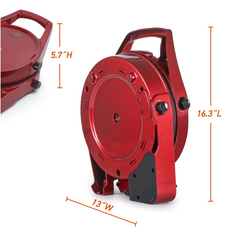 COMMERCIAL CHEF Countertop Pizza Maker, Indoor Electric Countertop Grill, Quesadilla