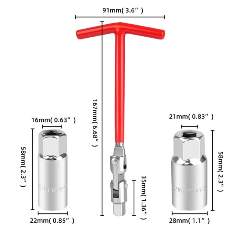 Spark Plug Wrench Set – Universal 16 and 21 mm