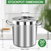 STOCKPOT Stainless Steel Pot, 20 Quart Stock Pot with Lid,