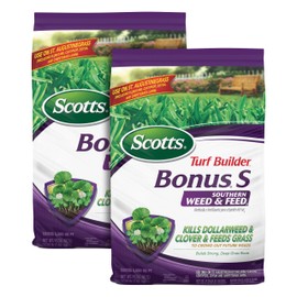 Scotts Turf Builder Bonus S Southern Weed & Feed2, Weed Killer and Lawn Fertilizer, 5,000 sq. ft., 17.24 lbs. (2-Pack)