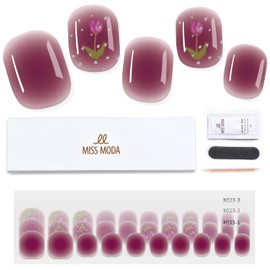 MISS MODA X023 Gel Nail Seal, Curing Type, For Hands, 2 Weeks, Long Lasting, Latest Design, 3 Point Gel Nail Set, Just Stick On Nail Seal, 32 Tips Configuration