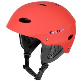 Tontron Adult Whitewater Kayaking Canoeing Helmet (Matte Warm Red, Large)
