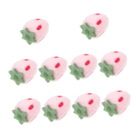 DOITOOL 10pcs Cute Felt Strawberry Crafts Hairband Decor for Home Ornament Lightweight Handmade Felting Craft