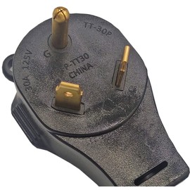 Fullsky FC-TT52T Male Generator or RV 3 Prong Plug to Household 3 Prong 5-20R Receptacle 3 Prong to 3 Prong Power Adapter Cord NEMA TT-30P to 5-20R 15A/20A 125V Output maximum 20Amp 125Volt