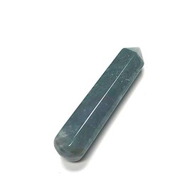 Zentron Crystal Collection: 60MM All Natural Gemstone Crystal 2"+ Wand and Velvet Pouch (Green Moss Agate)