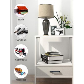 ZRD Smart Nightstand DIY Kit, Black Handle with Fingerprint Drawer Lock, Hidden Gun Safe Furniture for Nightstand, Dresser, Closet, Desk with Drawer