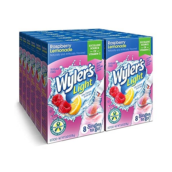 Wyler's Light Singles To Go Powder Packets, Water Drink Mix, Raspberry Lemonade, 96 Single Servings (Pack of 12)