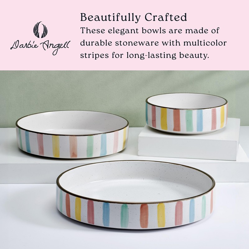 Darbie Angell Spring Summer 9 Piece Dinnerware Serving Bowl Set,
