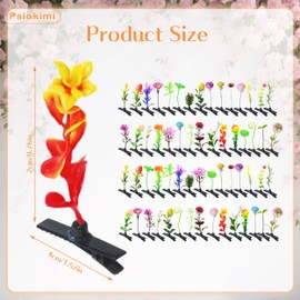 Psiokimi Bean Sprout Hair Clips, 60 Pcs Cute Plant Hair Pins, Funny Mushroom Flower Grass Barrettes Plant Hairpins Headwear for Women Festival Parties Concerts Gatherings
