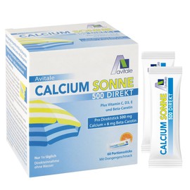 Avitale Calcium Sun 500 Direct, for Preparing Your Skin for the Sun with 500 mg Calcium and 6 mg Beta-Carotene Plus Vitamin C, D3 and E, 150 g