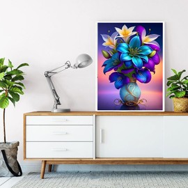 DPIDEA Diamond Painting Flower Vase, 5D Diamond Painting Pictures for Adults, DIY Diamond Painting Flowers Round Stones Diamond Painting for Home Decor 30 x 40 cm