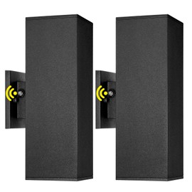 Tesjaso 2-Pack Outdoor Wall Lights, Exterior Waterproof Wall Sconce with Dusk to Dawn Photocell Sensor, Porch Lights Wall Mounted, Modern Wall Lighting Fixtures Up Down for Patio Entryway Front Door