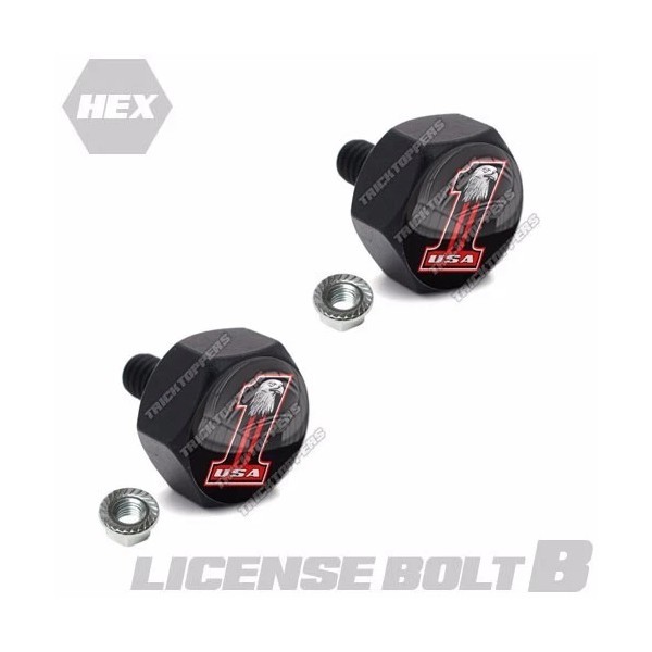 TrickToppers Custom Parts 2 Custom Hex Black Billet License Plate