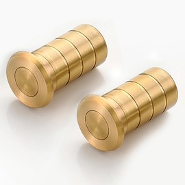 bjsdkff Floor Hole Dust-Proof Cover, Door Latch Dust Protector, Spring Door Bolt Accessories, Dust-Proof Security Sliding Lock Inserts for Interior and Outdoor Latch 2Pcs (Gold)