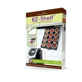 PERFECT POD EZ-Shelf Under Shelf Storage for K Cups, Space-Saving Under Counter Cabinet Coffee Pod Holder, 10.5" x 7.25" x 2", Holds 12 Cups
