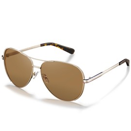 CARFIA Polarized Sunglasses for Women Trendy Retro Classic Pilot Sun glasses CA5388 Brown Lens