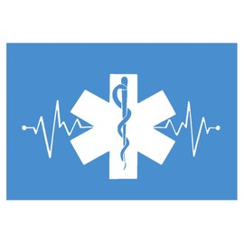 EMT Star of Life K319 8 inch Decal Lifeline Heartbeat Sticker