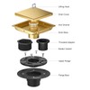 6-Inch Square Shower Drain with Hair Catcher, 2-in-1 Tile Insert