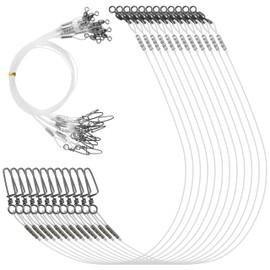 Fluorocarbon Wire Leader Line with Swivels and Snaps Connect Tackle Lures Rig or Hooks,High Strength Fishing Leader Line for Saltwater Freshwater