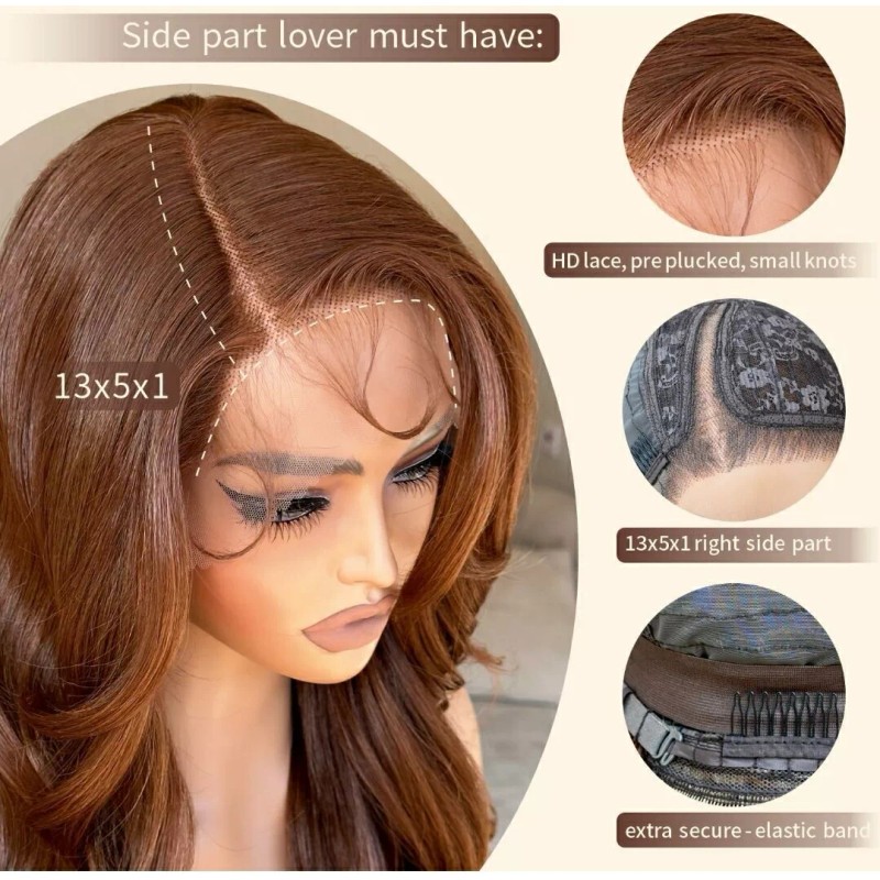 Unbranded Lace Front Wig Auburn Ginger Strawberry Blonde Red Wavy