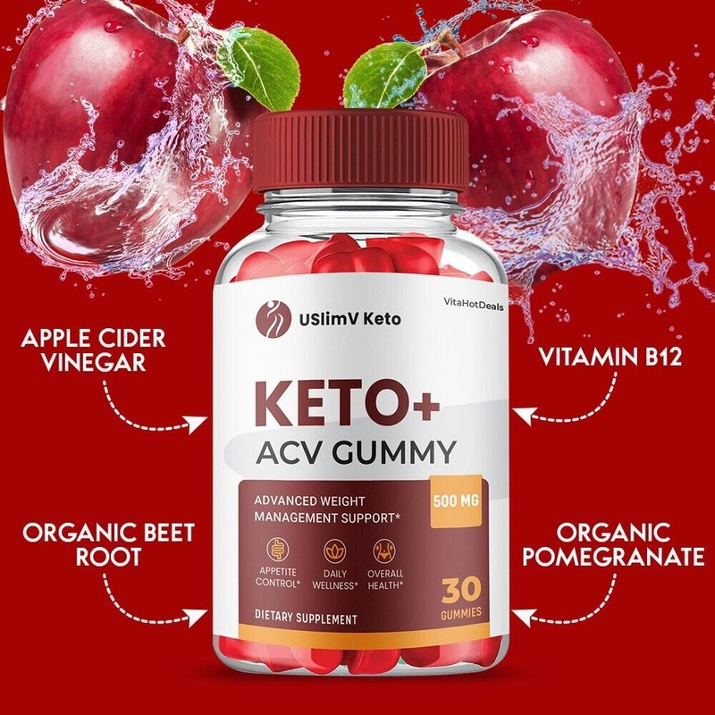 USlimV Keto ACV Gummies, Max Strength Gummies with Apple Cider