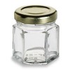 Nakpunar Hexagon Glass Jars with Lids (1.5 oz, Red)