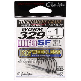 Gamakatsu worm hook worm 329 hanger SF KG weeddress No. 8 5pcs NS Black 68148