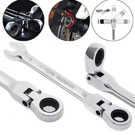 Nurhore 13MM Ratchet Spanner, Chrome Vanadium Steel Metric Wrench Suitable for DIY, Pipeline, Car, Bicycle Repair & Home Maintance