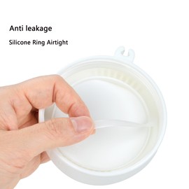 Povinmos 2Pack Overnight Oats Containers with Lids and Handle,14 oz Airtight Oatmeal Container,Mason Jars with Lid for Cereal,Milk,Fruit,Yogurt,On The Go Container,Salad Jars,Glass Jars (White)