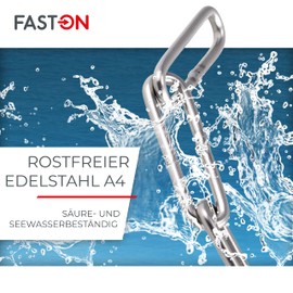 FASTON® Stainless Steel Chain 2 mm Stainless Steel Chain (2 Metres) Stainless Steel Link Chain Barrier Chain Round Steel Chain