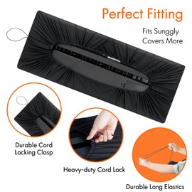 76 Keys Piano Keyboard Cover, Stretchy Music Dirt Proof Electronic Keyboard Cover With Durable Elastic & Cord Lock Must Have Piano Accessories, Black