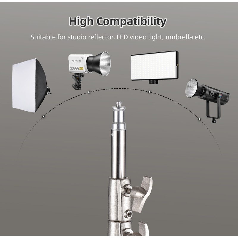 2M/79in Adjustable Metal Tripod Light Stand with 1/4in Screw Stainless