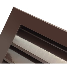 HVAC Premium 16"W x 8"H Aluminum Exterior Gable Louver Vent for Walls & Crawlspace - Weather-Resistant Air Grille with Screen Mesh - Brown [Outer Dimensions 17.75"W x 9.75"H]