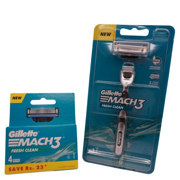 For Gillette Gillette Mach3 Mens Razor Handle + 5 Razor