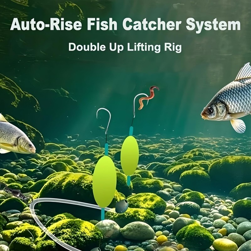 5PCS Double Reverse Fishing Hook Set,Double-Hook Reverse Bottom Rig,Anti Tangle