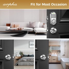 Door Knob, Non Locking Dummy Door Knob, Privacy Door Knob, Interior Passage Door Knob for Hallway, Closet, Bedroom, Bathroom, Pantrie, Left and Right Doors Compatible, Keyless Entry Door Knob