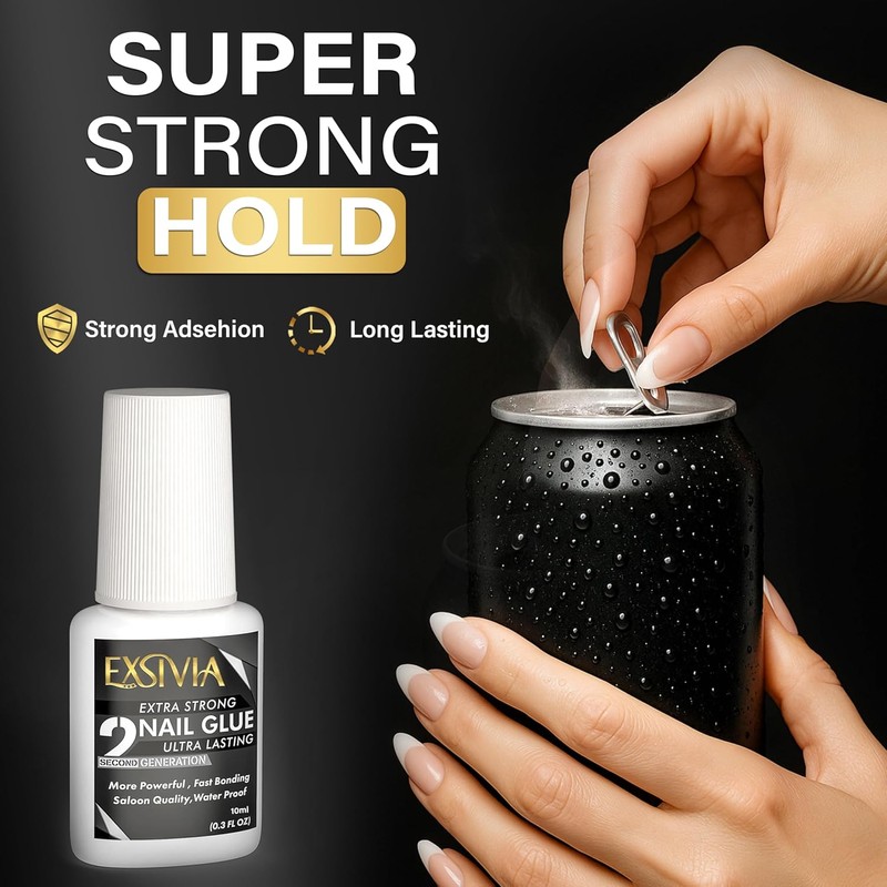 EXSIVIA Super strong nail acrylic & tips (10ml) Durable brush
