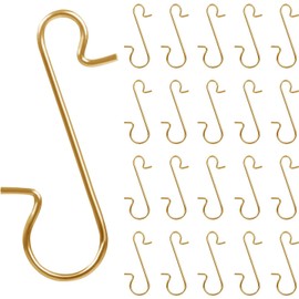 Naler 120pcs Christmas Ornament Hooks, S-Shaped Hooks Stainless Steel Christmas Tree Hangers Hooks for Christmas Decorations, Christmas Stockings, Xmas Party Decor, Gold