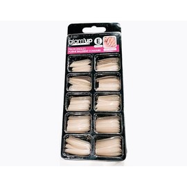 Glam'Up Paris False Nails Full Cover Easy to Use Pack of 100 Ballerina XL Coffin Number 220 Transparent Pink