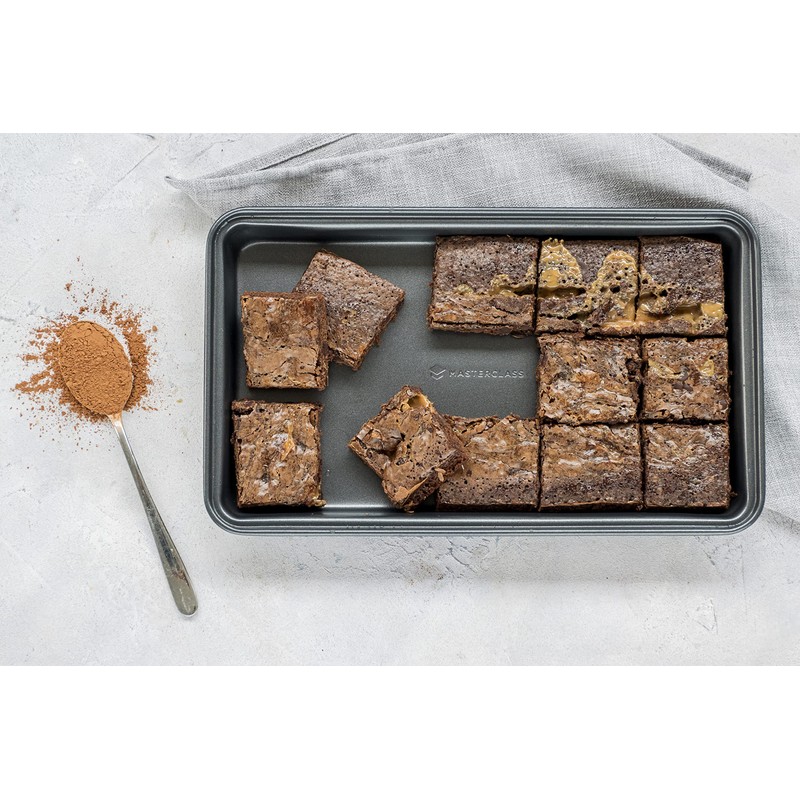 MasterClass, Baking Tray, Brownie Tin, Non Stick, Carbon, Grey, 34