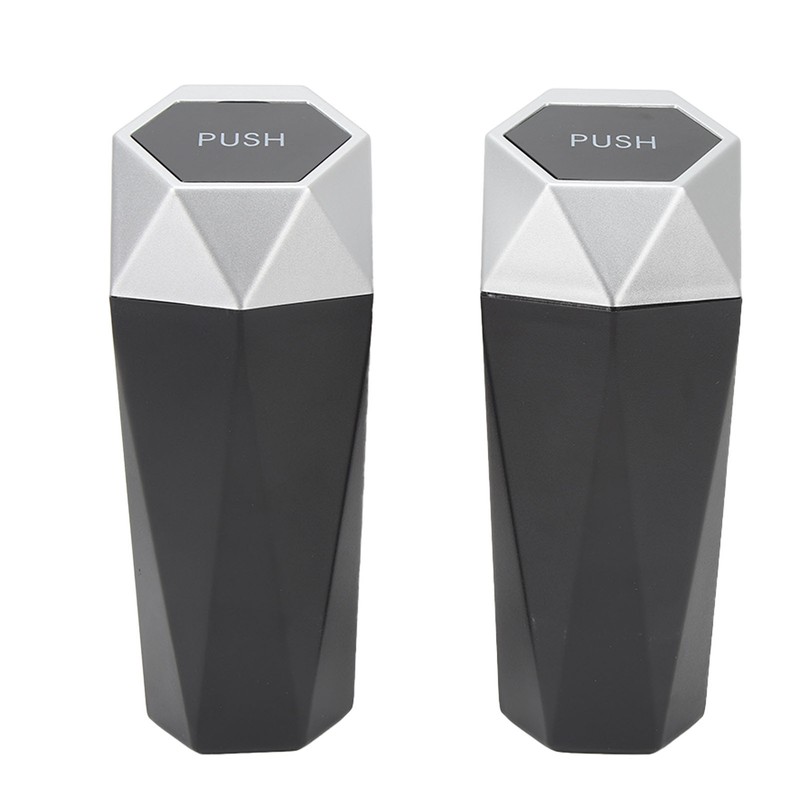 2Pcs Car Trash Can with Lid Waterproof Decorative Automotive Portable