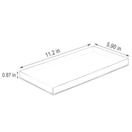 Bigfety Acrylic BathroomTray for Counter, Handmade Clear Trays Sturdy Organizer for Cup, Sponge, Soap, Plant (Large, Clear)